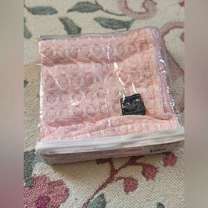 $150 NIB Fairbault Mill 100% Cotton Vanburen Baby Blanket Sandpiper Pale Pink